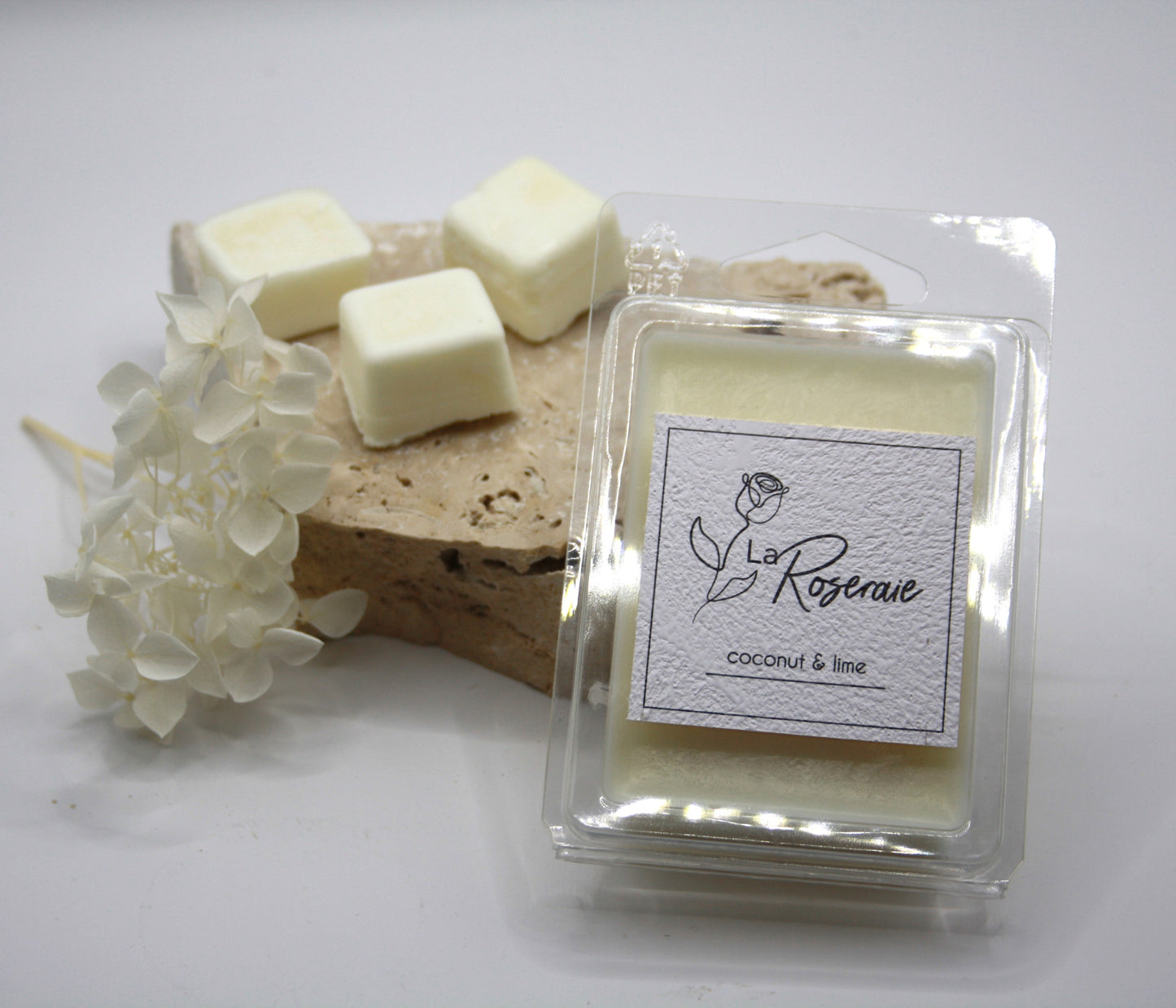 La Roseraie coconut 6 pack soy wax melts.  Coconut Lime fragrance.